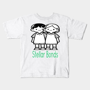 Stellar Bonds - Unbreakable Sibling Link Kids T-Shirt